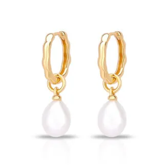 Baroque Pearl Hoops